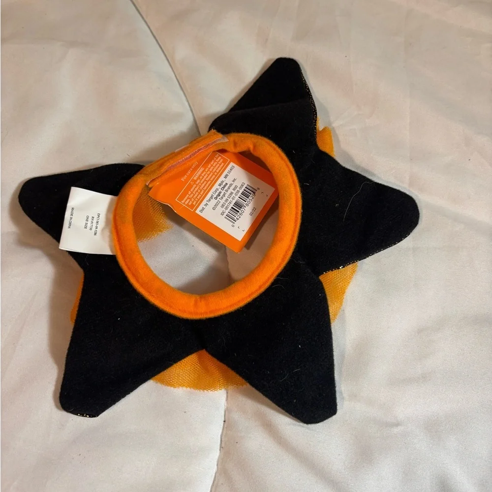 Hyde & Eek Boutique Pet Halloween Costume Collar Cat Neck Ruff Orange Black Gold